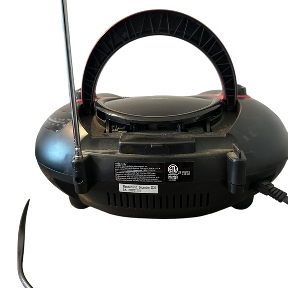 JENSEN CD-490 Portable Stereo CD Player With AM/FM Stereo Radio Boombox Red-Blk - Picture 6 of 7